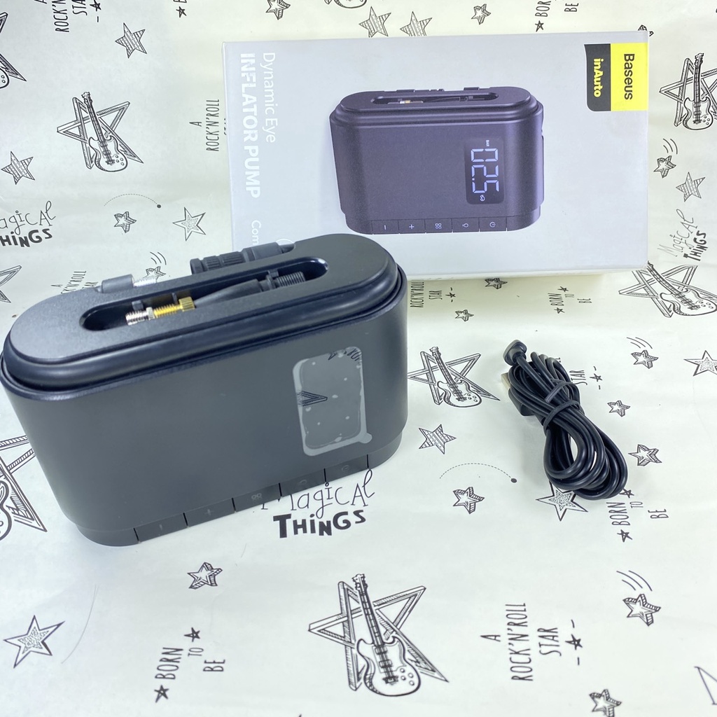 Máy Bơm Lốp xe hơi ôtô đa năng Baseus Dynamic Eye Inflator Pump LV900-BK