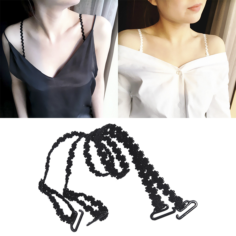 Set 1 Cặp Dây Áo Ngực Phối Ren Hoa Quyến Rũ Cho Nữ