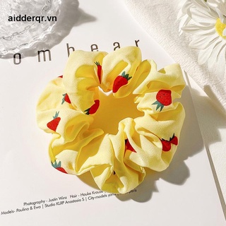 🌸🌸Dây buộc tóc, cột tóc vải scrunchies quả dâu siêu đẹp