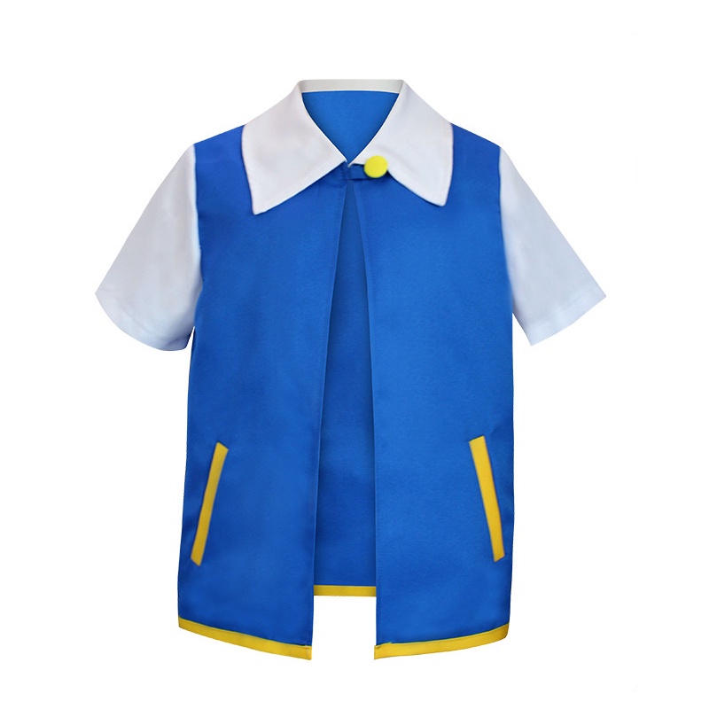 Bộ Áo Khoác + Găng Tay + Nón Hóa Trang Pokemon Ash Ketchum Cho Người Lớn Và Trẻ Em