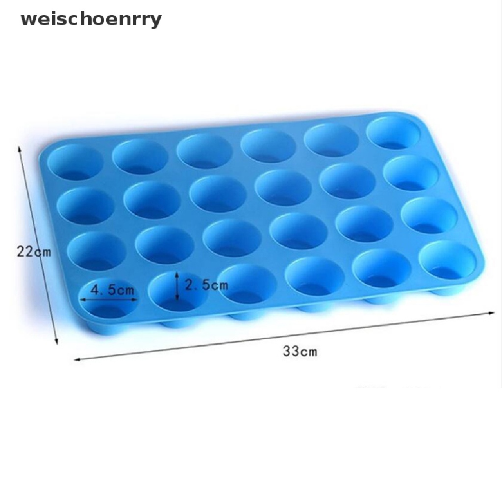 Khuôn silicone 24 ngăn làm bánh cupcake/ muffin tiện dụng