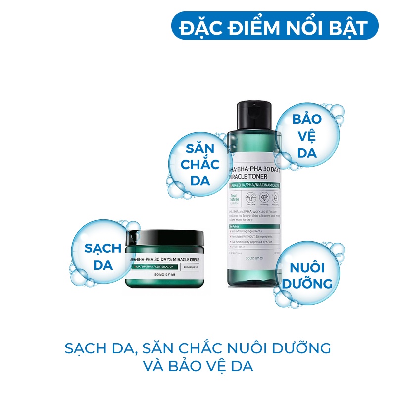 Bộ dưỡng trắng da giảm mụn Some By Mi AHA-BHA-PHA 30 Days Hàn Quốc [Nước Hoa Hồng +Kem Dưỡng