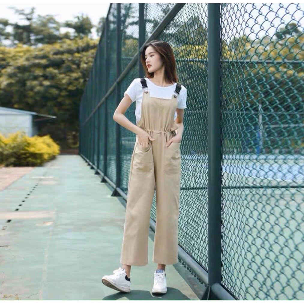 Set yếm vải 2 dây + áo thun ULZZANG 4 màu Siêu xinh MANZAKIA | BigBuy360 - bigbuy360.vn