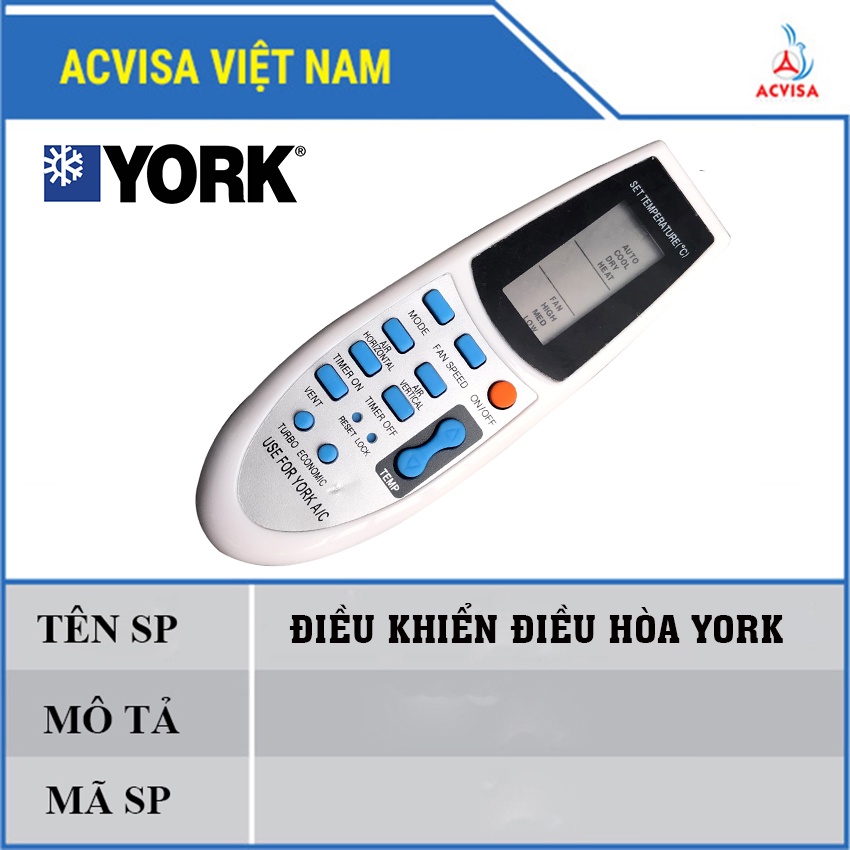 Remote máy lạnh - Điều khiển điều hòa York các loại ⚡Sẵn Hàng⚡