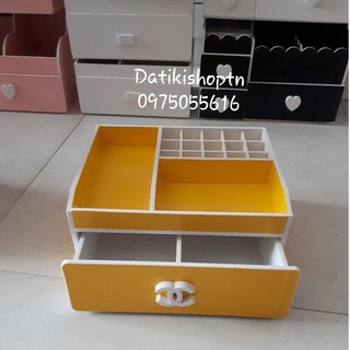 Kệ mỹ phẩm 25cm màu vàng
