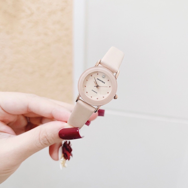 Đồng Hồ Nữ Armitron Size 24mm Dây Da Nude