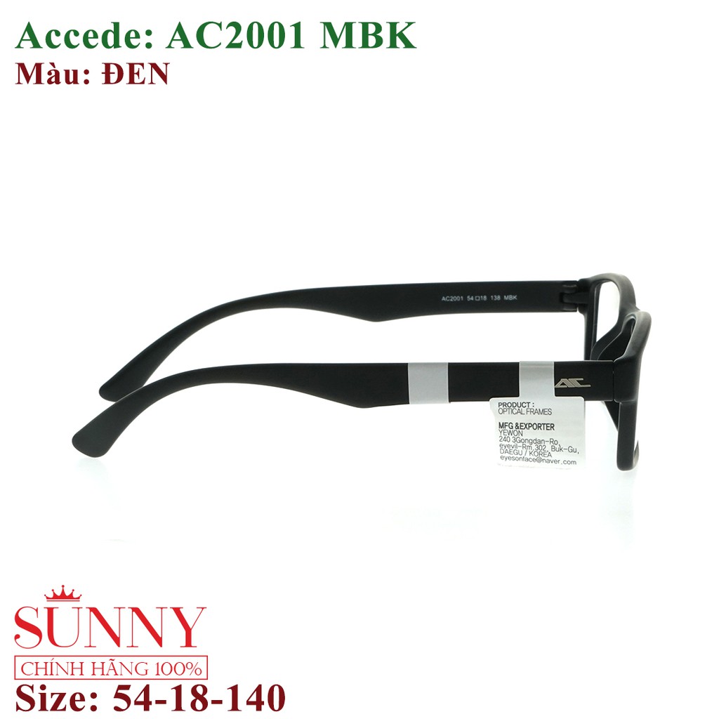 AC2001 - Gọng kính nam nữ Accede chính hãng, bảo hành toàn quốc