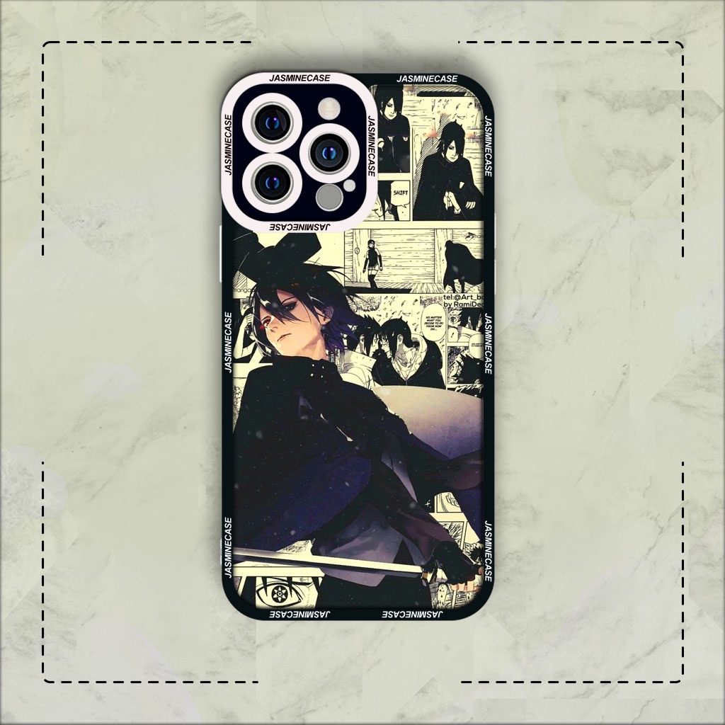 Ốp lưng iphone samsung xiaomi oppo cạnh vuông JM Case Anime Sasuke