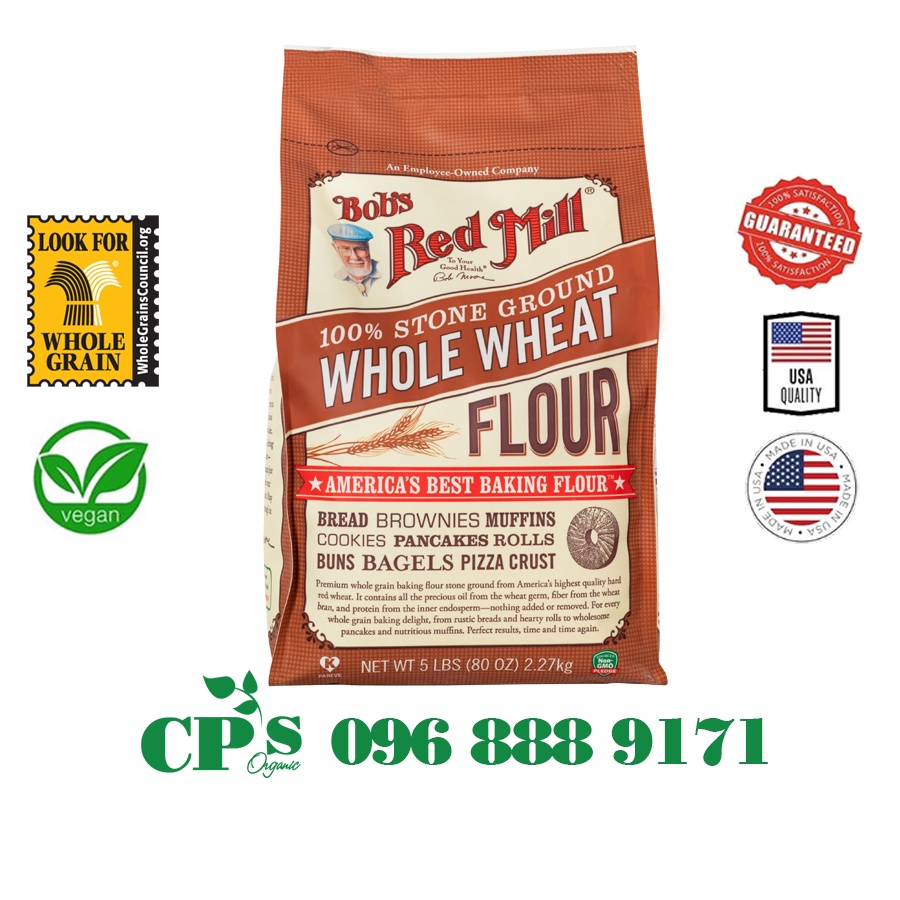 Bột mì nguyên cám NON GMO Bob's Red Mill 2.27kg