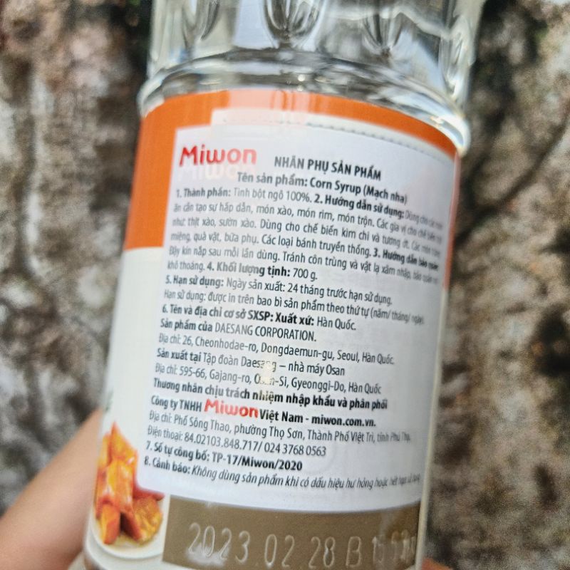 Đường ngô, mạch nha Hàn Quốc, siro ngô , mật ngô, corn syrup NHẬP KHẨU CHÍNH NGẠCH BỞI CÔNG TY MIWON