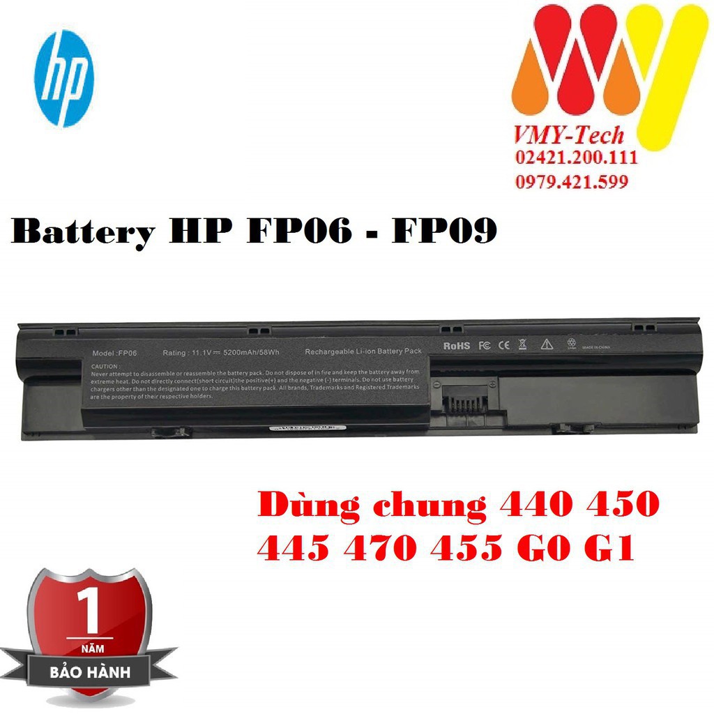 Pin laptop HP Probook 440 450 445 470 455 G0 G1 FP06 FP09 6cell