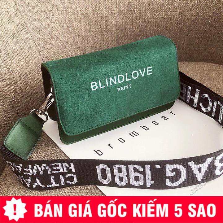 TÚI ĐEO CHÉO NHUNG DÂY CHỮ BLINDLOVE P1024