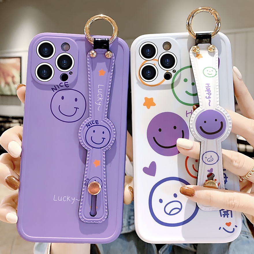 CrashStar Vỏ Điện Thoại Mềm Có Dây Đeo Cổ Tay Ốp Lưng Cho iPhone 12 11 Pro Max Mini XR XS X 8 7 Plus + SE 2020 Có Chân Đ