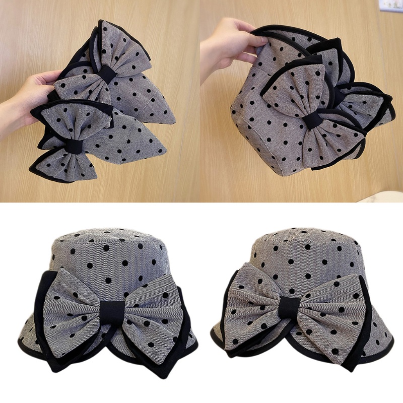 Nón Tai Bèo Vải Cotton Họa Tiết Chấm Bi Dễ Thương