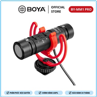 BOYA BY-MM1 PRO - Hàng Chính Hãng - Micro Shotgun 2 đầu thu âm cổng 3.5mm dành cho Smartphone/DSLRs/PC
