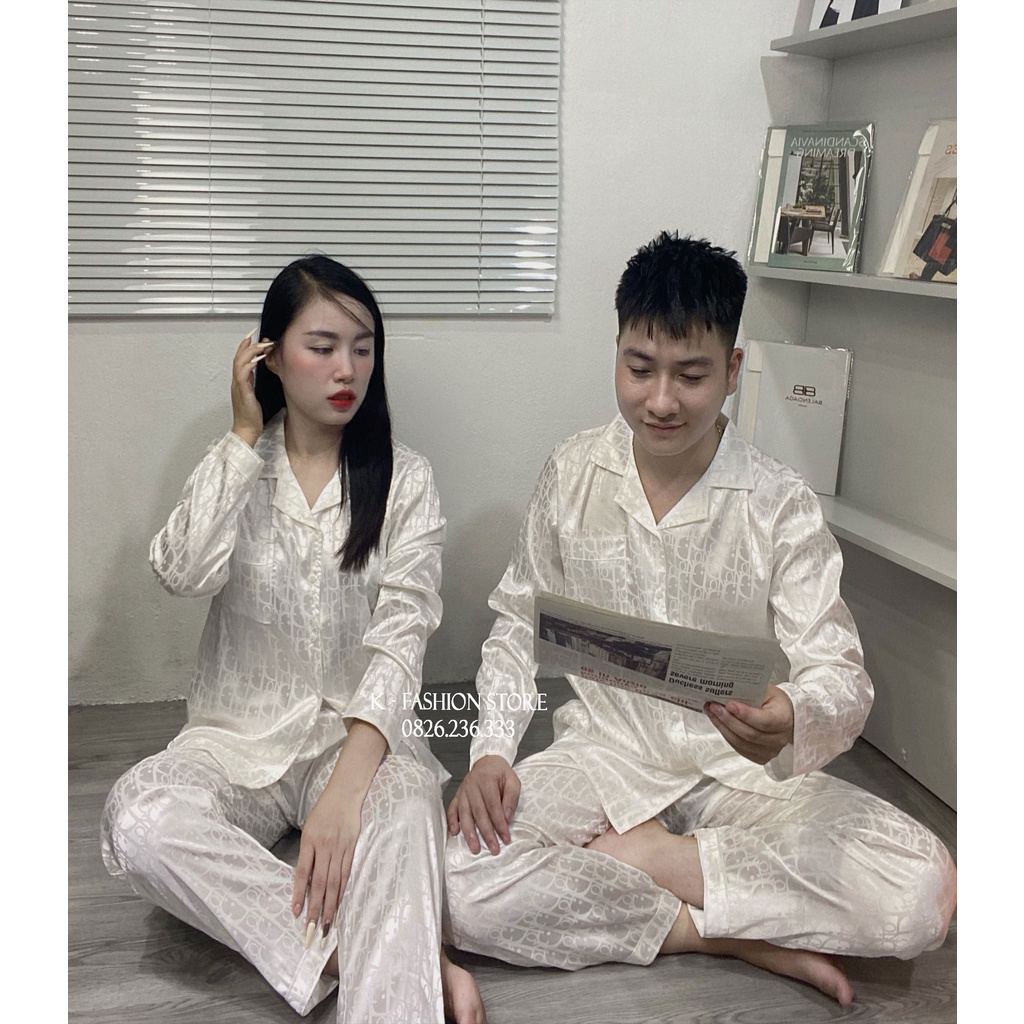 Đồ Bộ Pijama Nam Nữ Dài Tay Chất Lụa Đẹp Mặc Đôi Dành Cho Nam Và Nữ - Đồ Mặc Nhà Sang Chảnh Luxury.