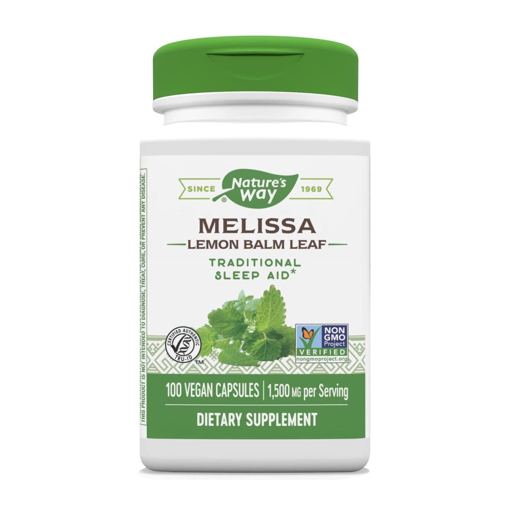 Nature's Way Melissa Lemon Balm Leaf 1500mg Viên uống hỗ trợ giảm căng thẳng, lo lắng, giúp ngủ ngon 100 viên