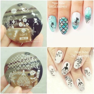 Bảng in móng tròn stamping nail Giao ngẫu nhiên
