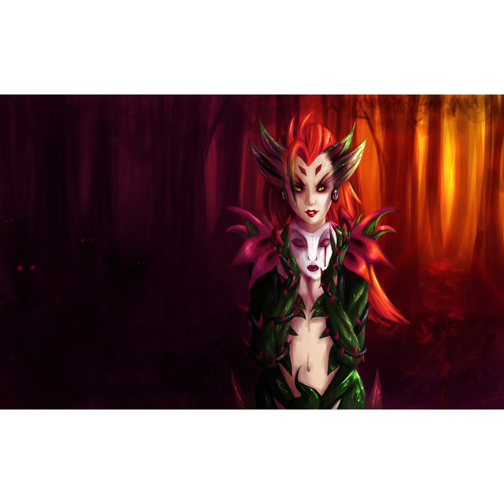 Poster A3, A4, A5 dán tường League of Legends, decal trang trí có keo ZYRA - Mẫu 2, nhận in theo yêu cầu