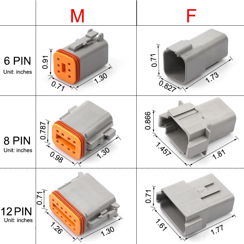 Đầu Nối Dây Điện Chống Nước / Bụi Bẩn 2 / 3 / 4 / 6 / 8 / 12 Chấu Cho Xe Hơi