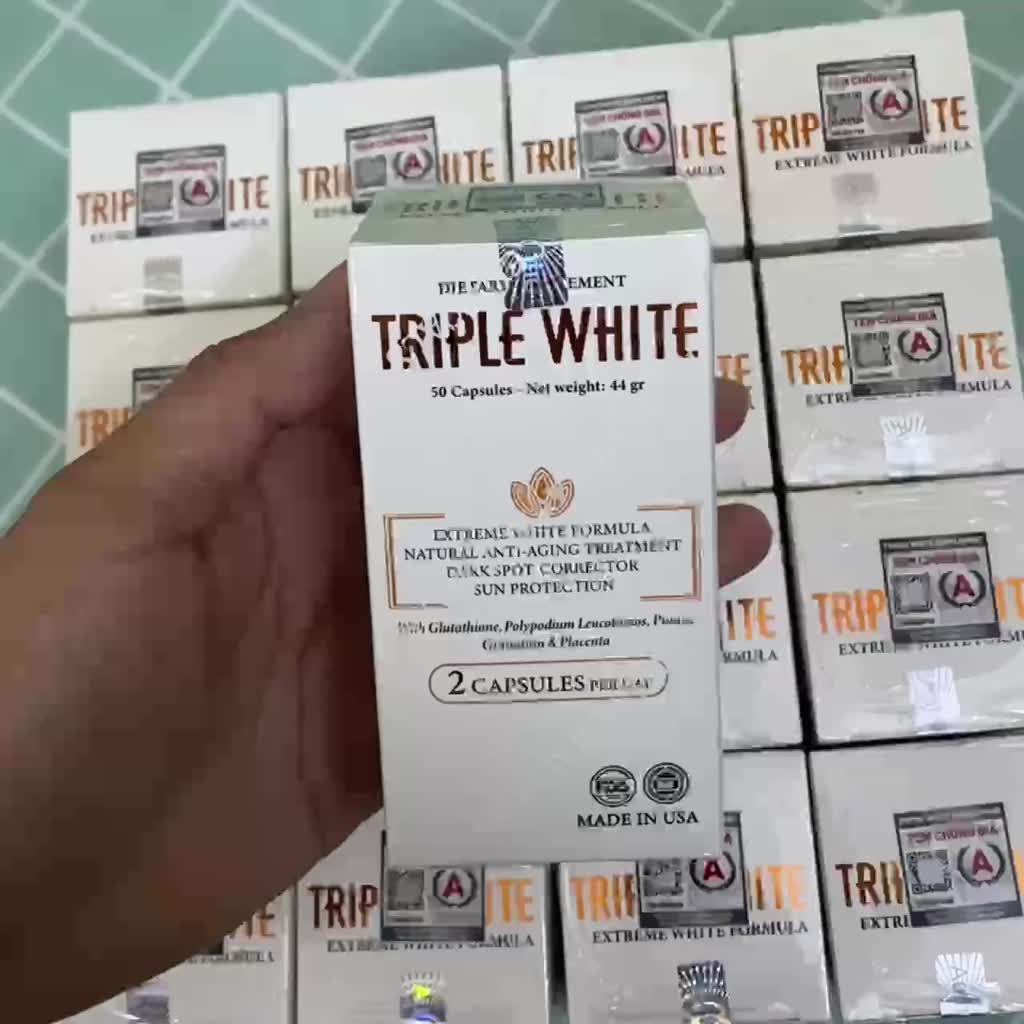 [CHÍNH HÃNG] VIÊN UỐNG TRIPLE WHITE - VIÊN UỐNG GLUTATHION 1200MG TRẮNG DA, MỜ NÁM, GIẢM THÂM HỘP 50 VIÊN | BigBuy360 - bigbuy360.vn