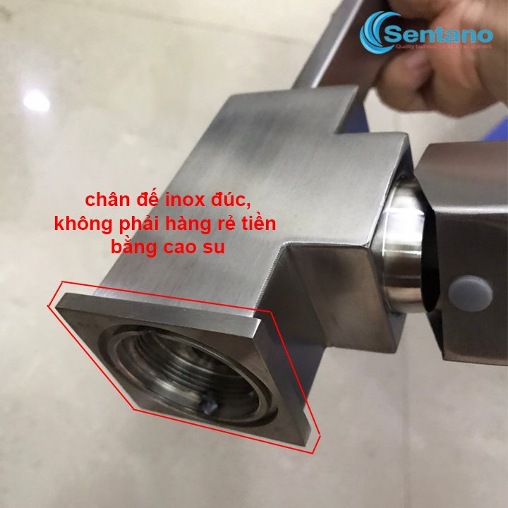 Combo Chậu rửa chén bát 2 HỘC CÂN inox 304 SENTANO SC-12 8245TC kèm bộ xả chống hôi, và vòi chén nóng lạnh vuông dẹp