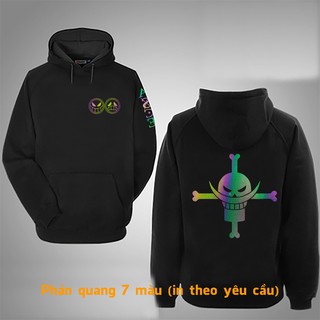 ( RẺ VÔ ĐỊCH) Áo Hoodie One Piece Râu Trắng Phản Quang Chất Nỉ Bông Cao Cấp Siêu Ấm ( mẫu phản quang 7 màu)
