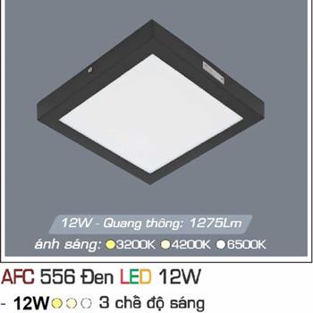 Đèn ốp trần Anfaco AFC 556 Đen 12W 3 màu