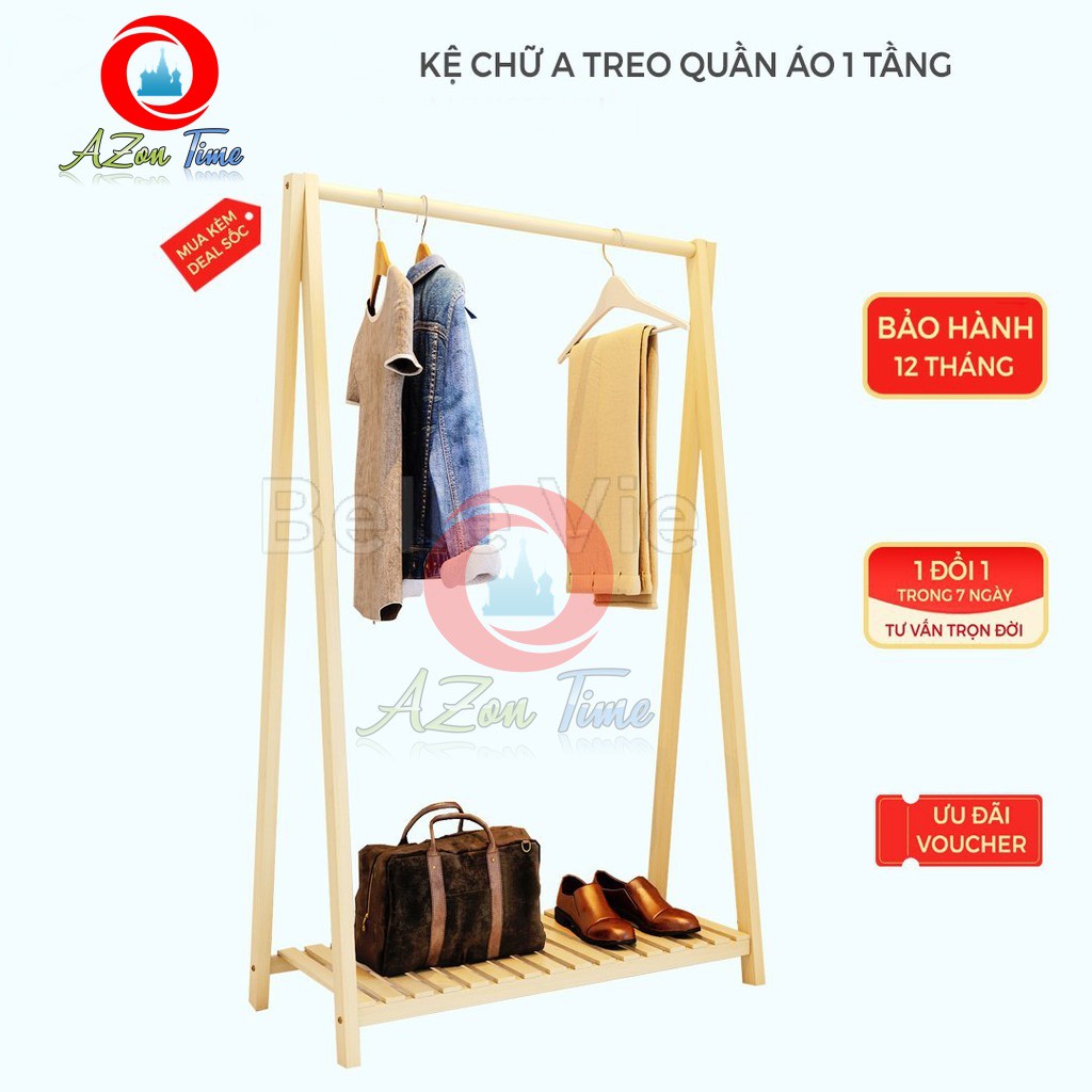 Giá Treo Quần Áo 1 Tầng Gỗ AZONSHOP Kệ Treo Quân Ao Chữ A 1 Tầng Gỗ Thông Nhập Khẩu Nội Thất Hàn Quốc