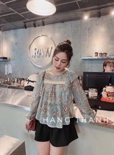 Áo voan hoa phối ren ( kèm video , ảnh thật)