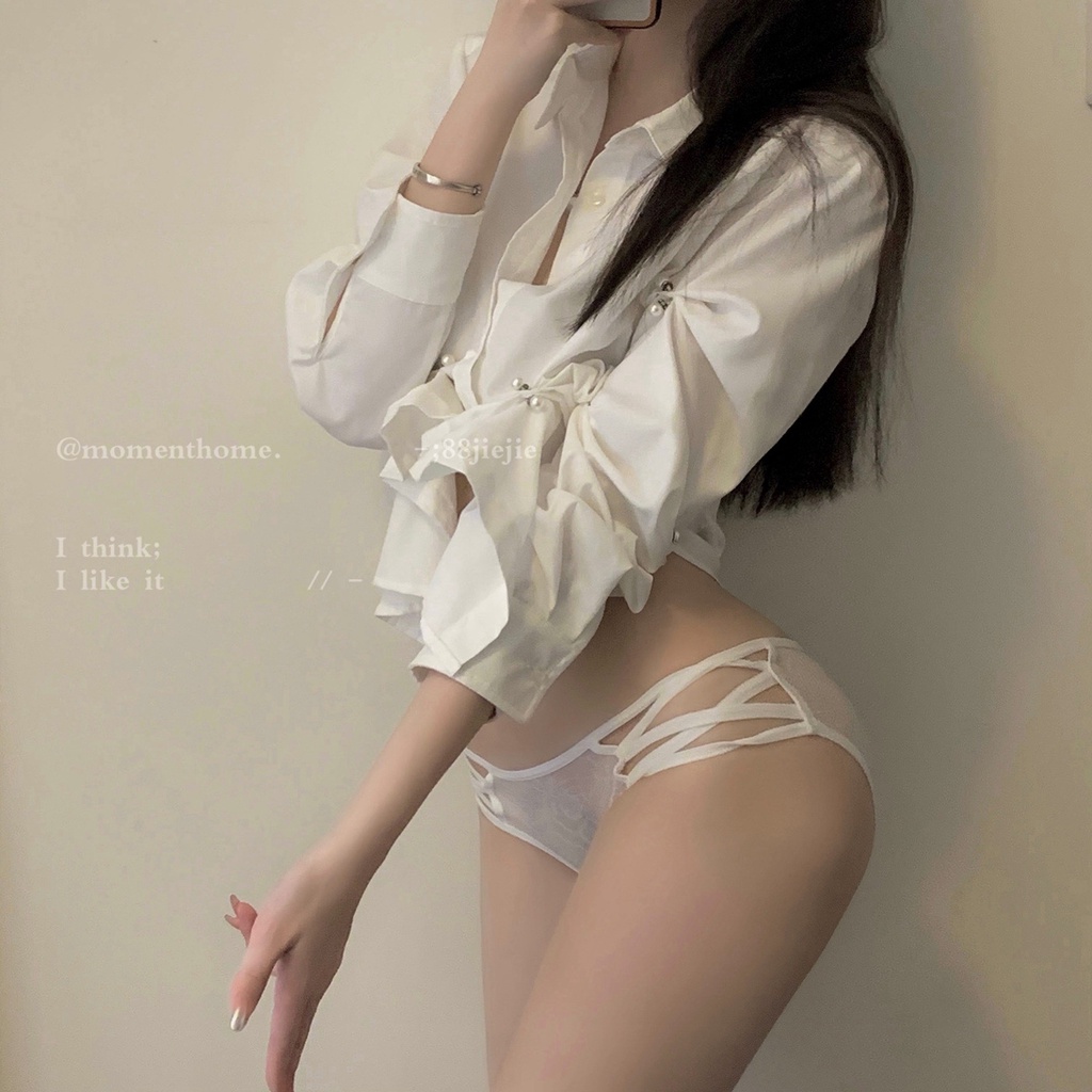 Quần lót cotton LEOSOXS lưng thấp phối lưới thoáng khí quyến rũ cho nữ