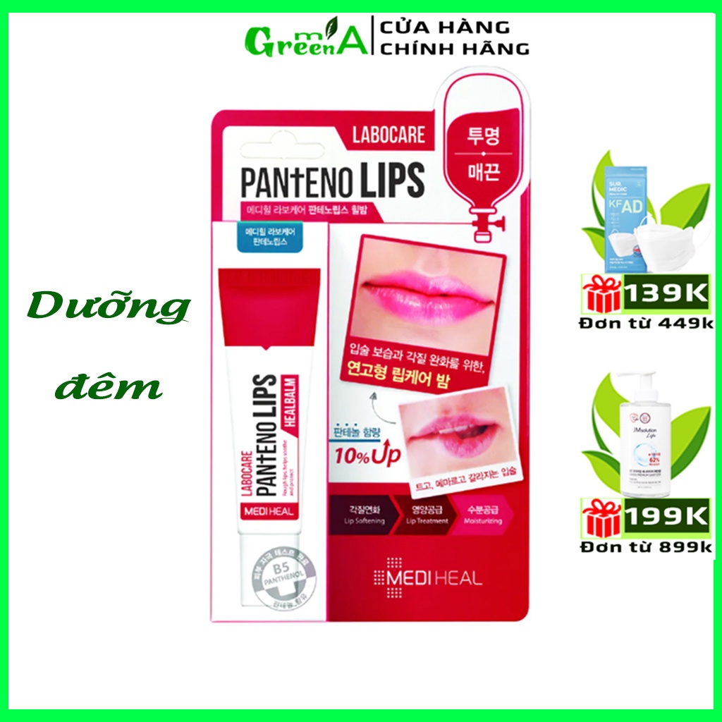 Son Dưỡng Mediheal Cấp Ẩm Chuyên Sâu Dùng Ban Đêm Dưỡng Môi Mềm Mượt Mediheal Labocare Pantenolips Healbalm 10ml