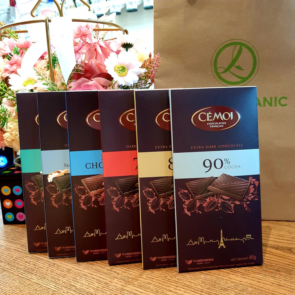 Socola dạng thanh Cémoi 100g cacao mass bơ cacao đường hộp dẹp sang trọng