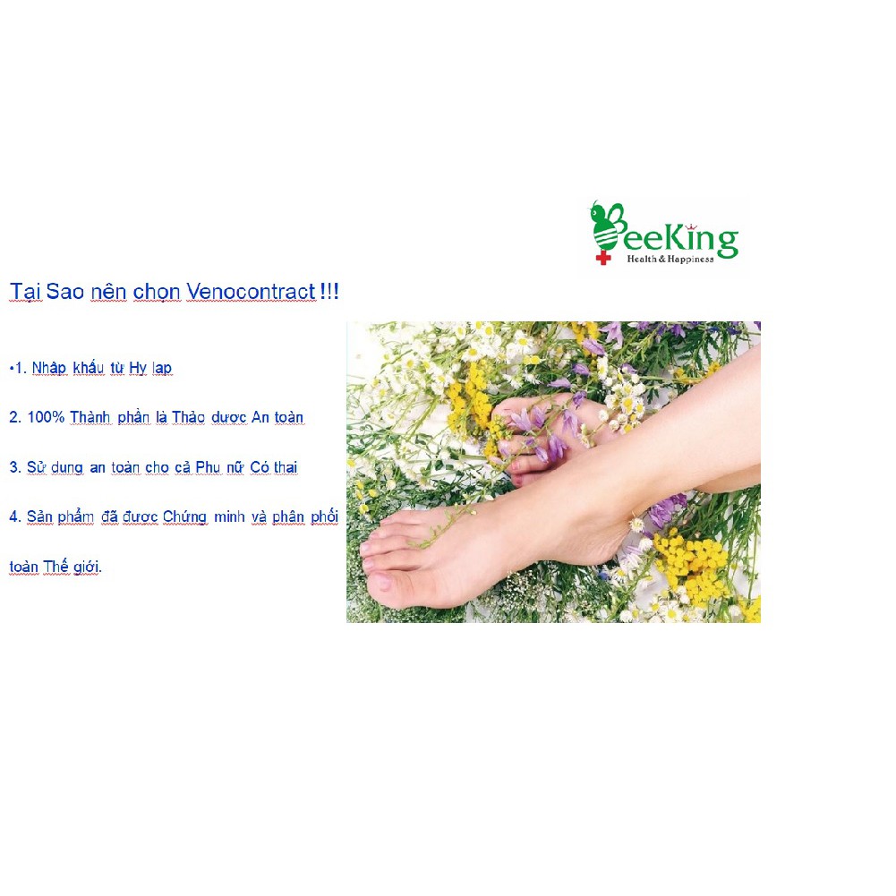 Venocontract Gel-Hết suy giãn tĩnh mạch, rối loạn tuần hoàn chi dưới, mỏi mệt Bắp chân, kiến bò dưới chân - BeeKing | BigBuy360 - bigbuy360.vn