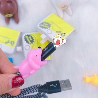 Nút bảo vệ đầu sạc hình thú/ Thú cắn cáp/ thú bảo vệ đầu dây sạc, tai nghe