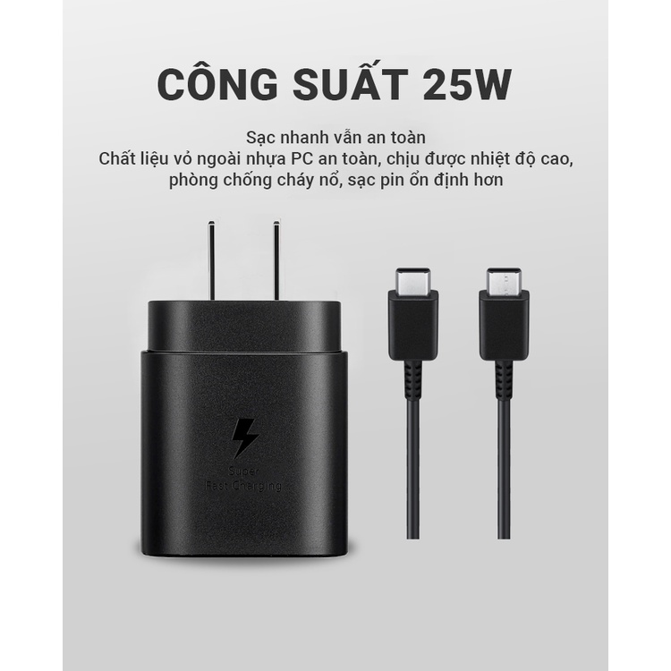 Bộ sạc nhanh SS 25W dành cho các dòng điện thoại sử dụng đầu Type-c chính hãng bảo hành 6 tháng tại Bluetech