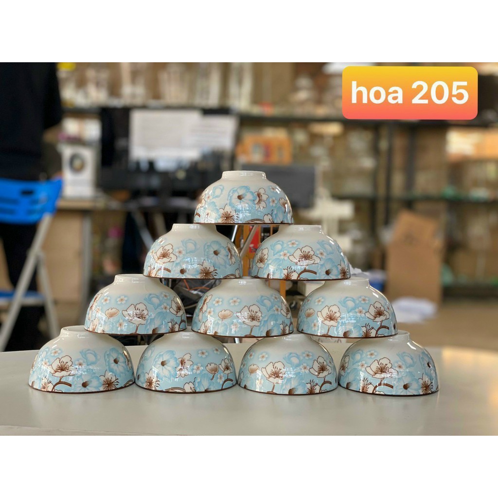 Combo 10 bát cơm hoa họa tiết 4d nhiều mẫu