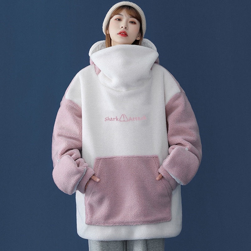 Áo Hoodie Dày Dặn Hình Cá Mập Dễ Thương Vui Nhộn Phong Cách Hàn Quốc Cho Nam Và Nữ