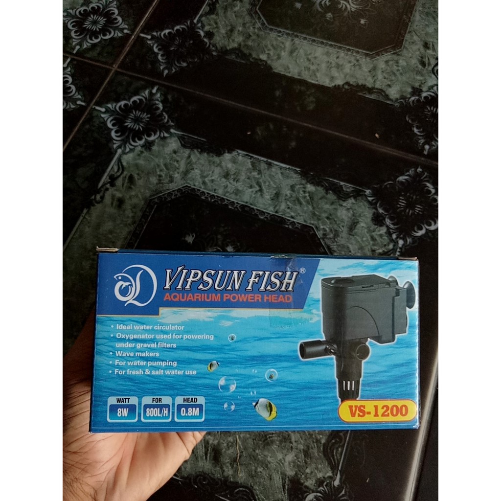 MÁY BƠM LỌC HỒ CÁ NON BỘ VIPSUN VS1200 8W 800L-H 0-8M