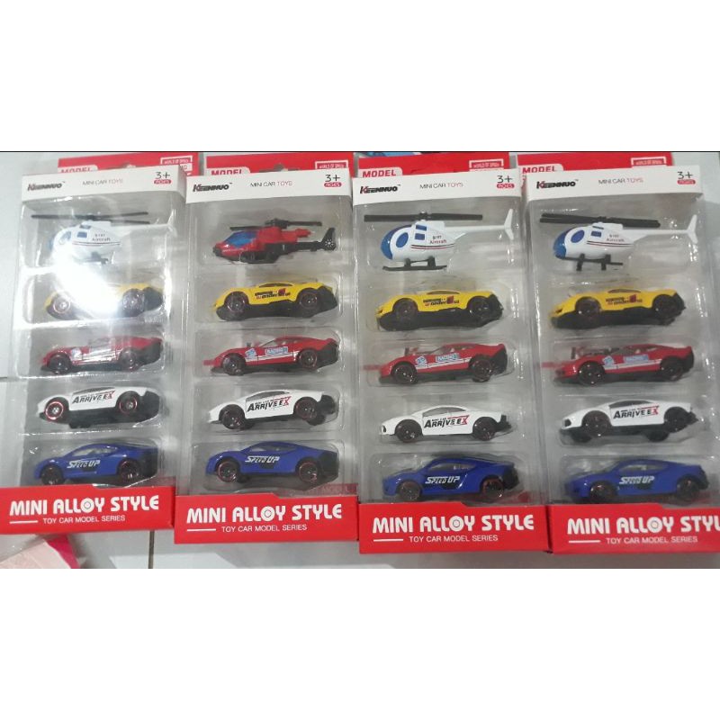 Set 5 Ô Tô Máy Bay Sắt Mini