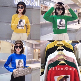 Áo len dài tay croptop sành điệu