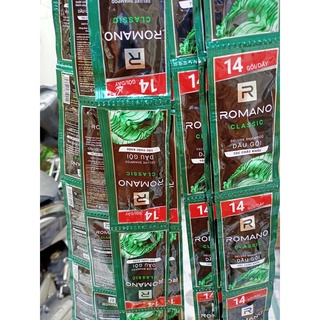 Set 50 gói dầu gội Romano 5g (Xanh lá - Xanh dương - Đỏ - đen - 5in1)