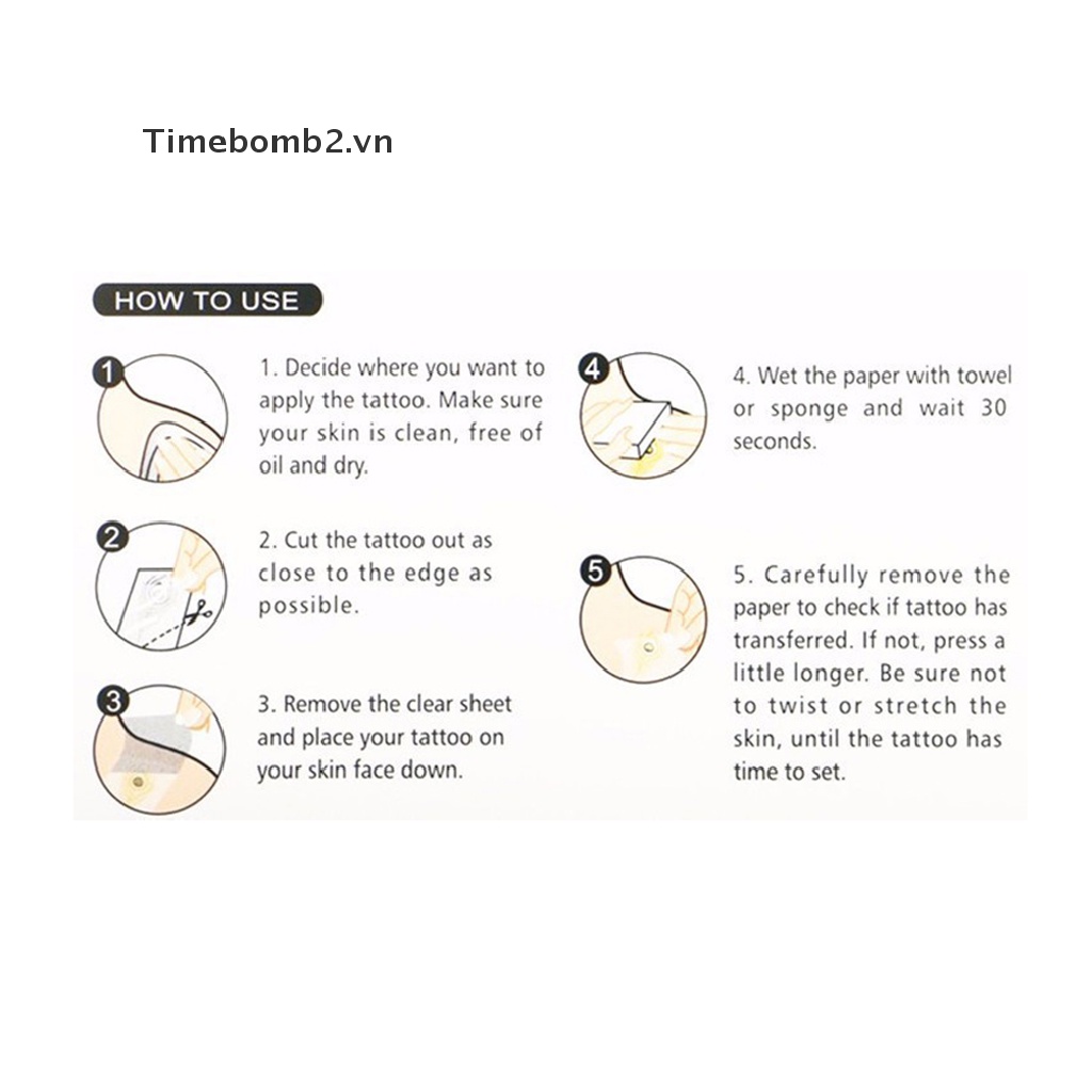 Bộ 2 Hình Xăm Dán Tạm Thời Họa Tiết Chữ Love