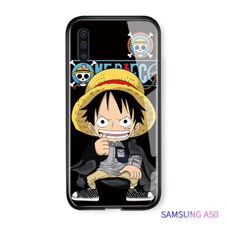Ốp lưng samsung a50/a50s/a30s mặt kính cương lực hình luffy,once pice cực đẹp