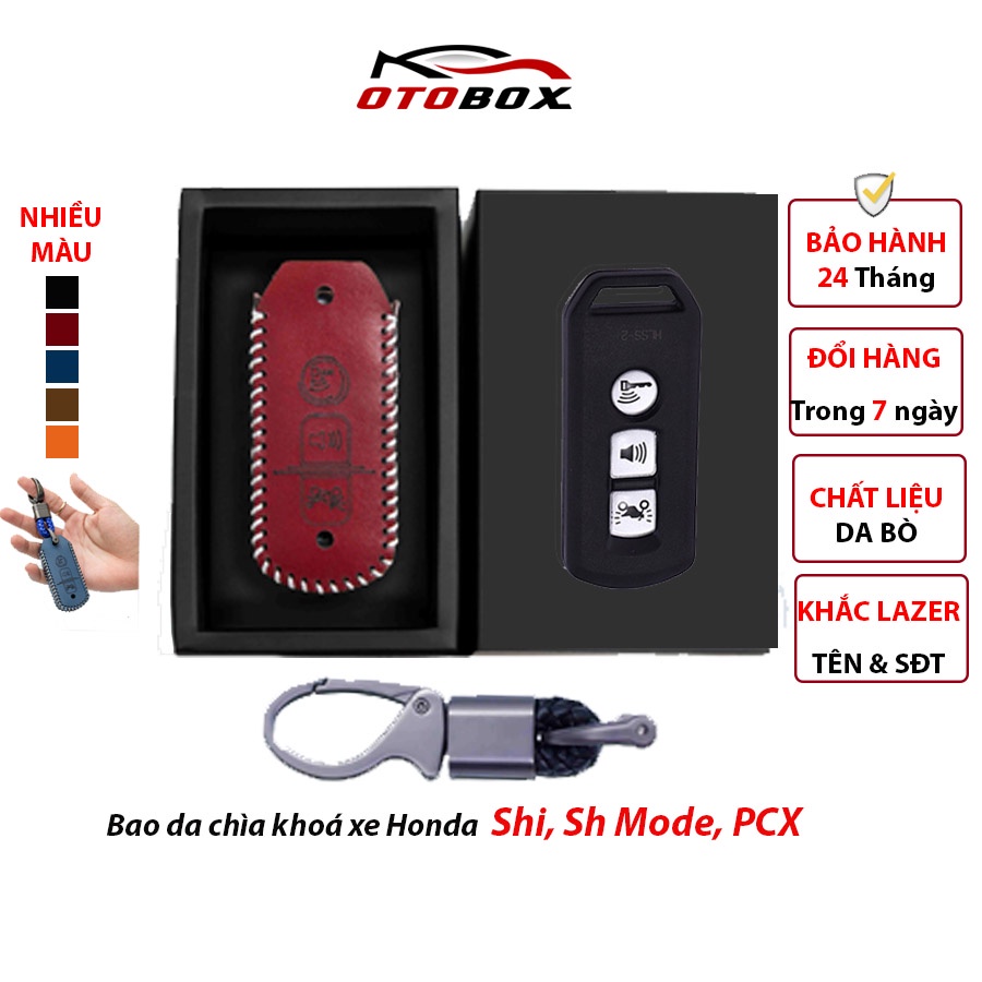 bao da chìa khoá honda sh, sh mode, pcx chính hãng OTOBOX.OFFICIAL, ốp chìa khoá smartkey, bọc chìa khoá chống xước