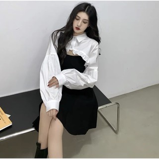 Đầm tiểu thư đen trắng 😁😁😁