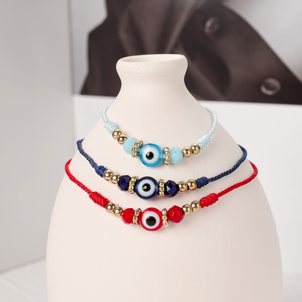 Vòng Tay Bện Dây Đỏ May Mắn Mặt Hình Mắt Quỷ Thổ Nhĩ Kỳ Có Thể Điều Chỉnh Làm Quà Tặng Cho Bạn Bè