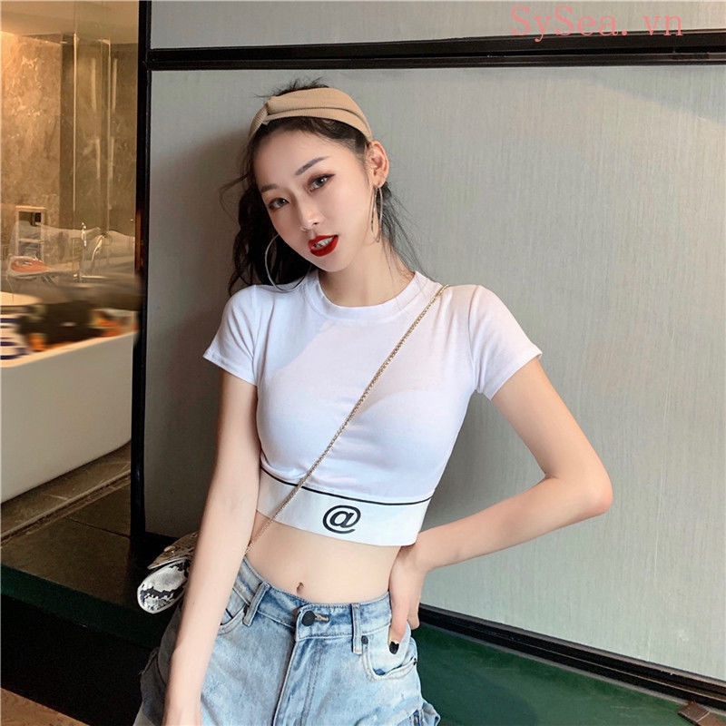 Áo lửng dệt kim ngắn tay thời trang cho nữ