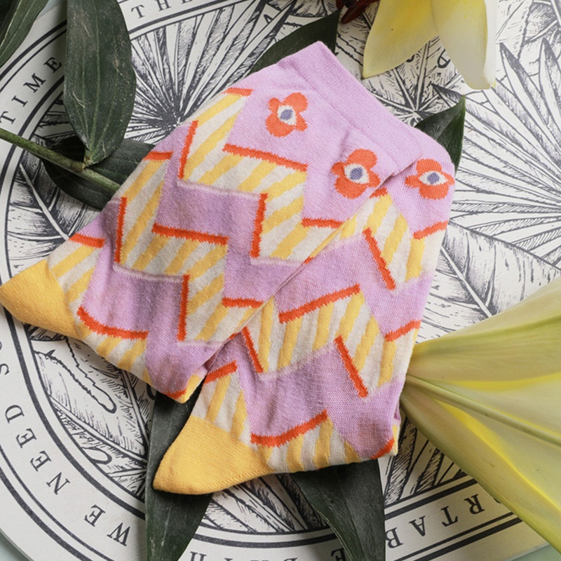 Tất Cotton In Hình Hoa Mắt 3D Vui Nhộn Thời Trang Cho Nữ Xixi