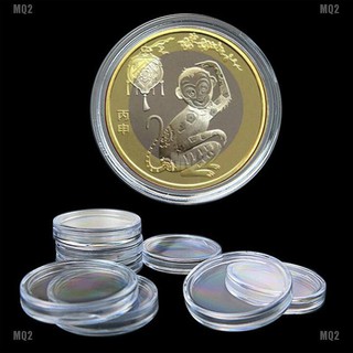 Bộ 10 vỏ nhựa tròn trong suốt cho trưng bày đồng xu